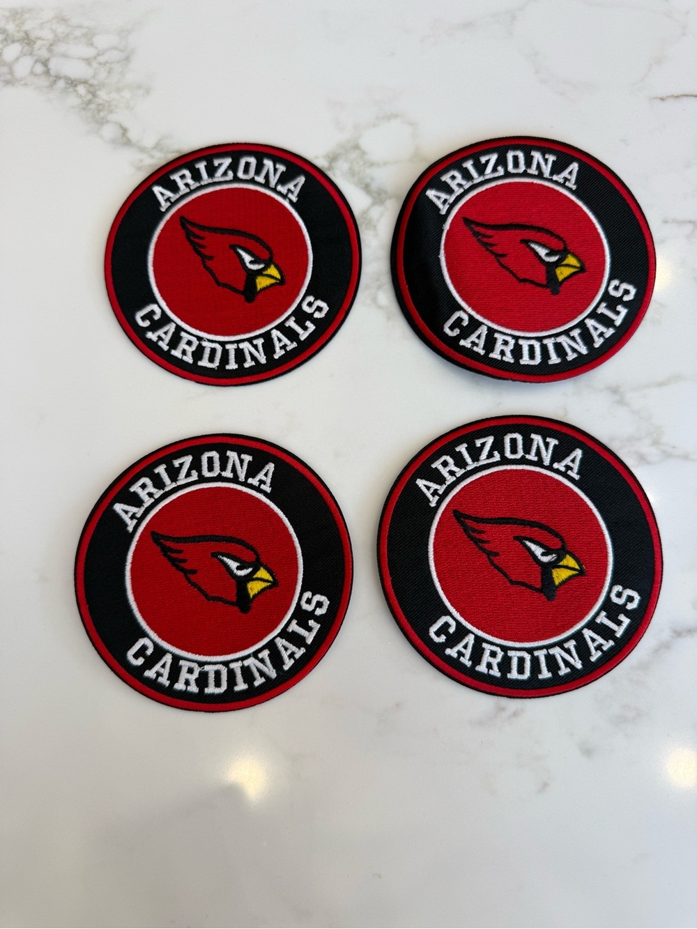 Hand Crafted Red and Black Arizona Cardinals Iron On Patches